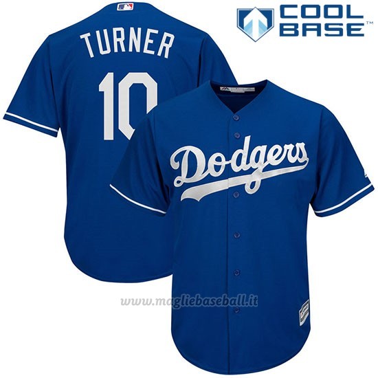 Maglia Baseball Uomo Los Angeles Dodgers 10 Justin Turner Royalfashion Cool Base